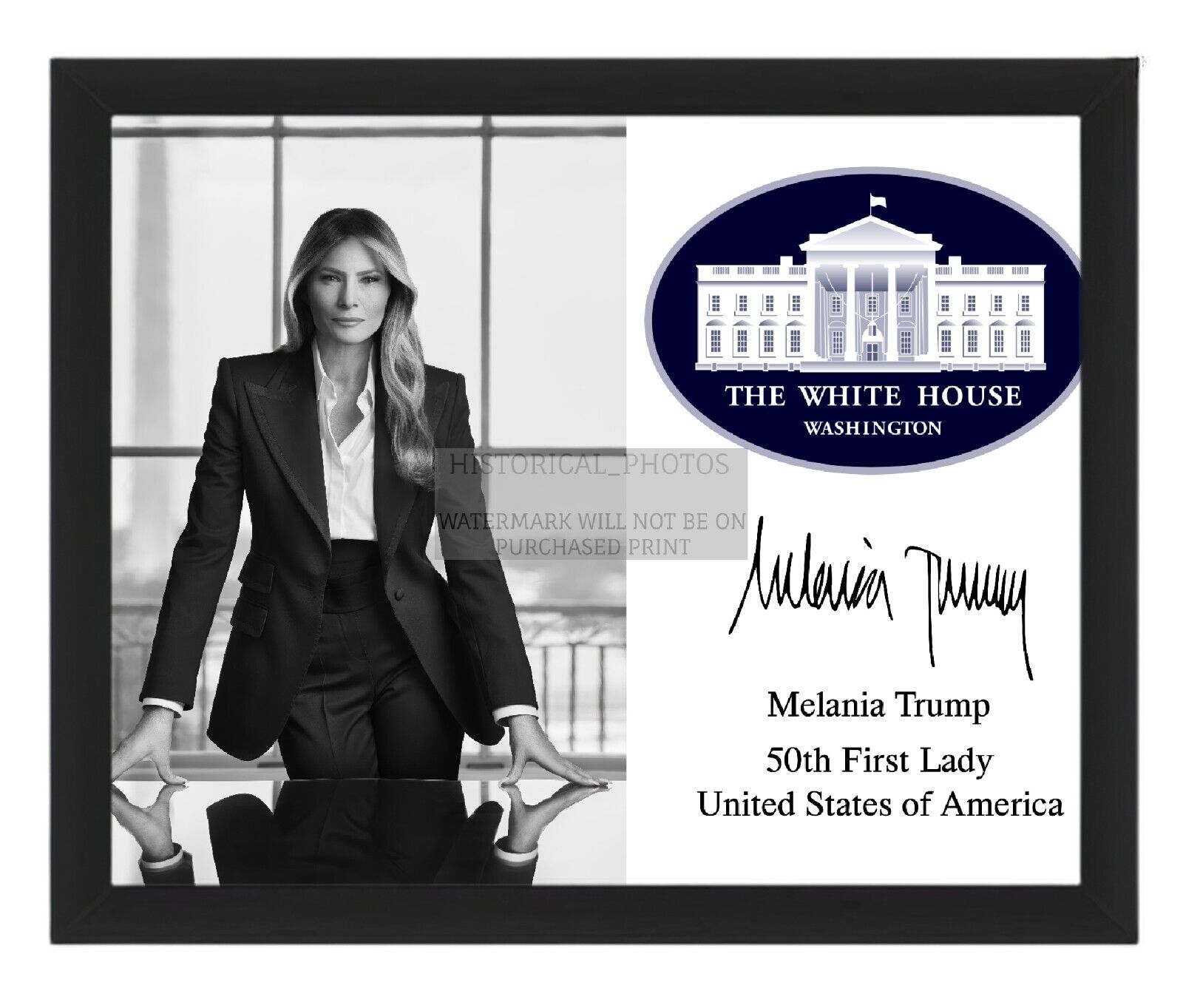 MELANIA TRUMP FIRST LADY OFFICIAL WHITE HOUSE SEAL PORTRAIT