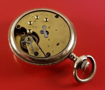 Vintage Ladies Pocket Watch 10K Gold Fill & Green Enamel USA Made S/N 320536