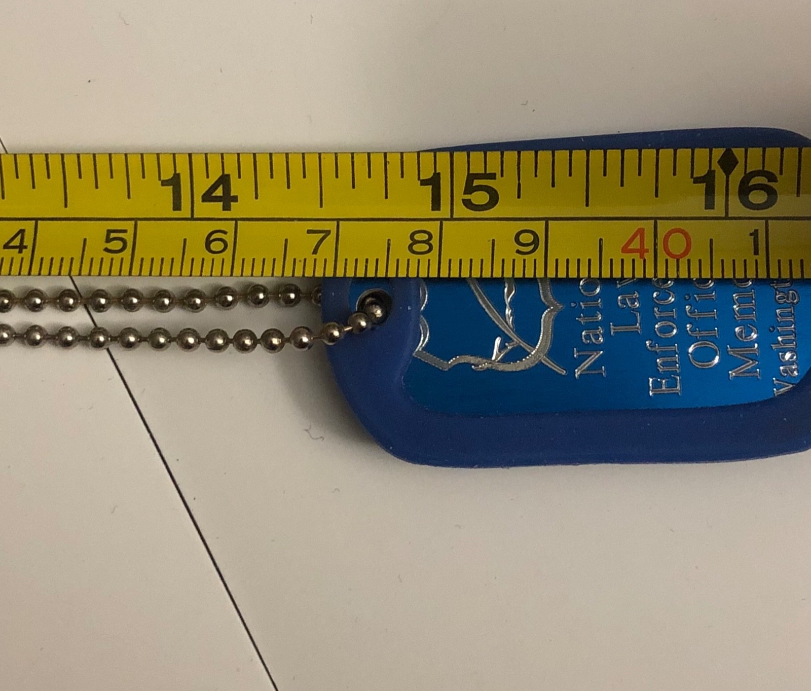 National Law Enforcement Officers Memorial Dog Tags Washington D.C. 30” Chain