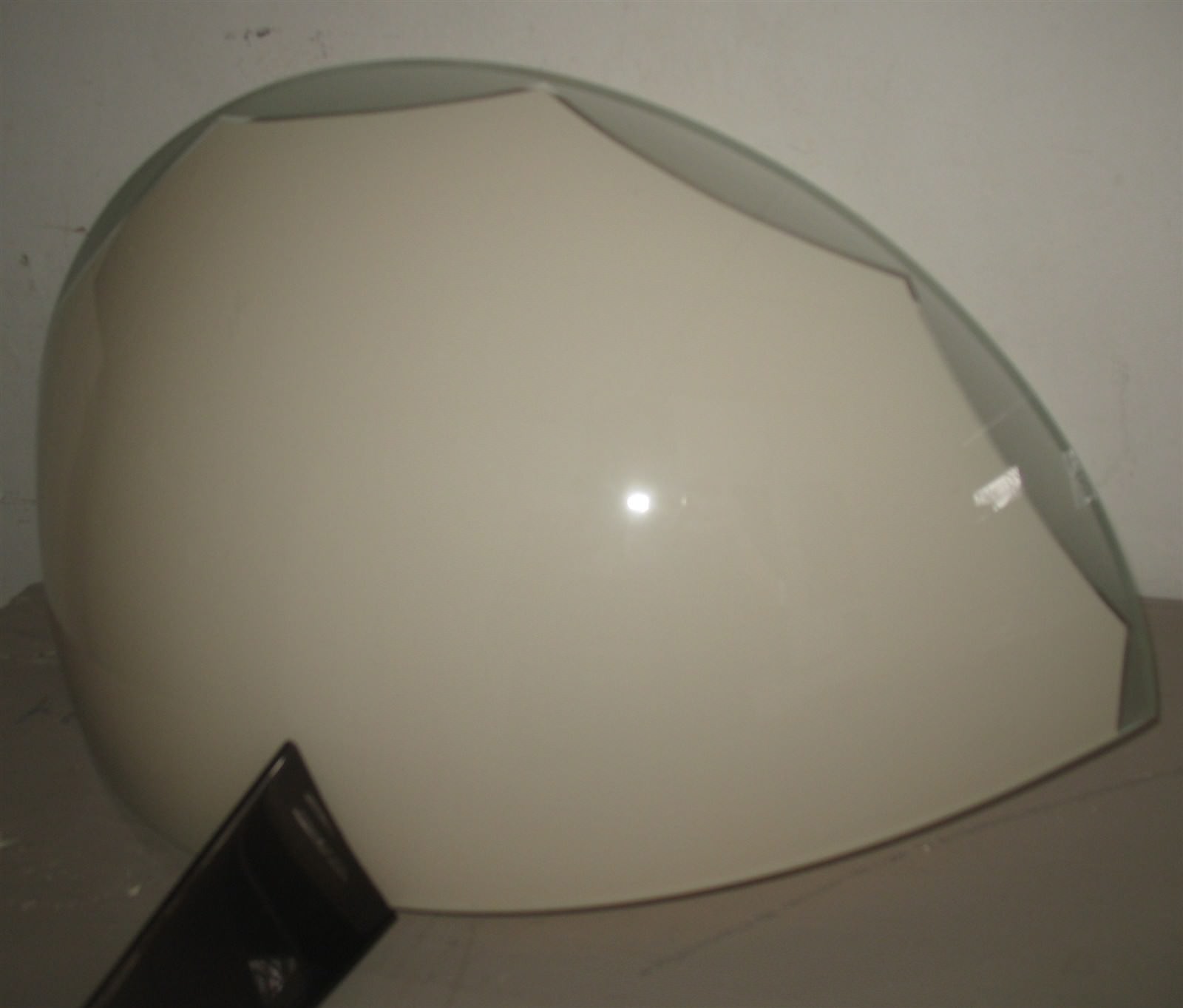 Vtg Art Deco Wall Sconce with Slip-On Half-Moon Glass Shade Light Fixture Unused