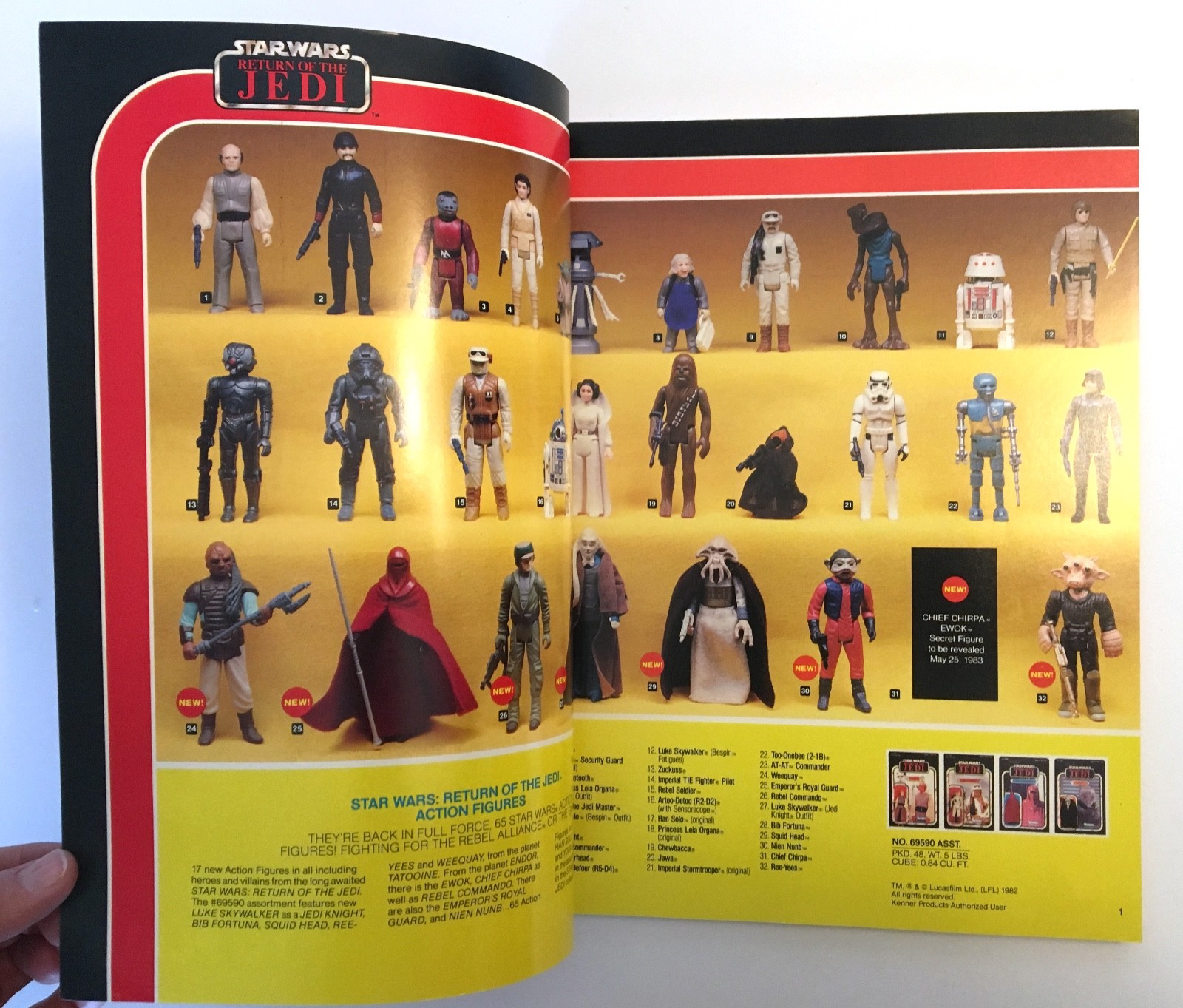 Kenner Toys 1983 dealer catalog STAR WARS, RAIDERS/ARK, KNIGHT RIDER