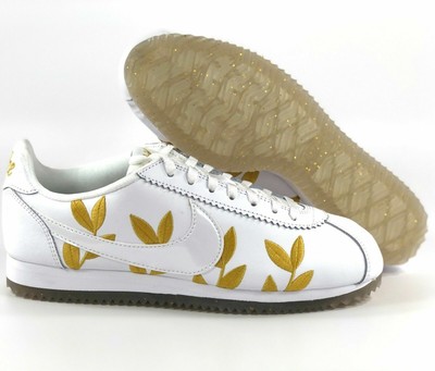 nike classic cortez white gold