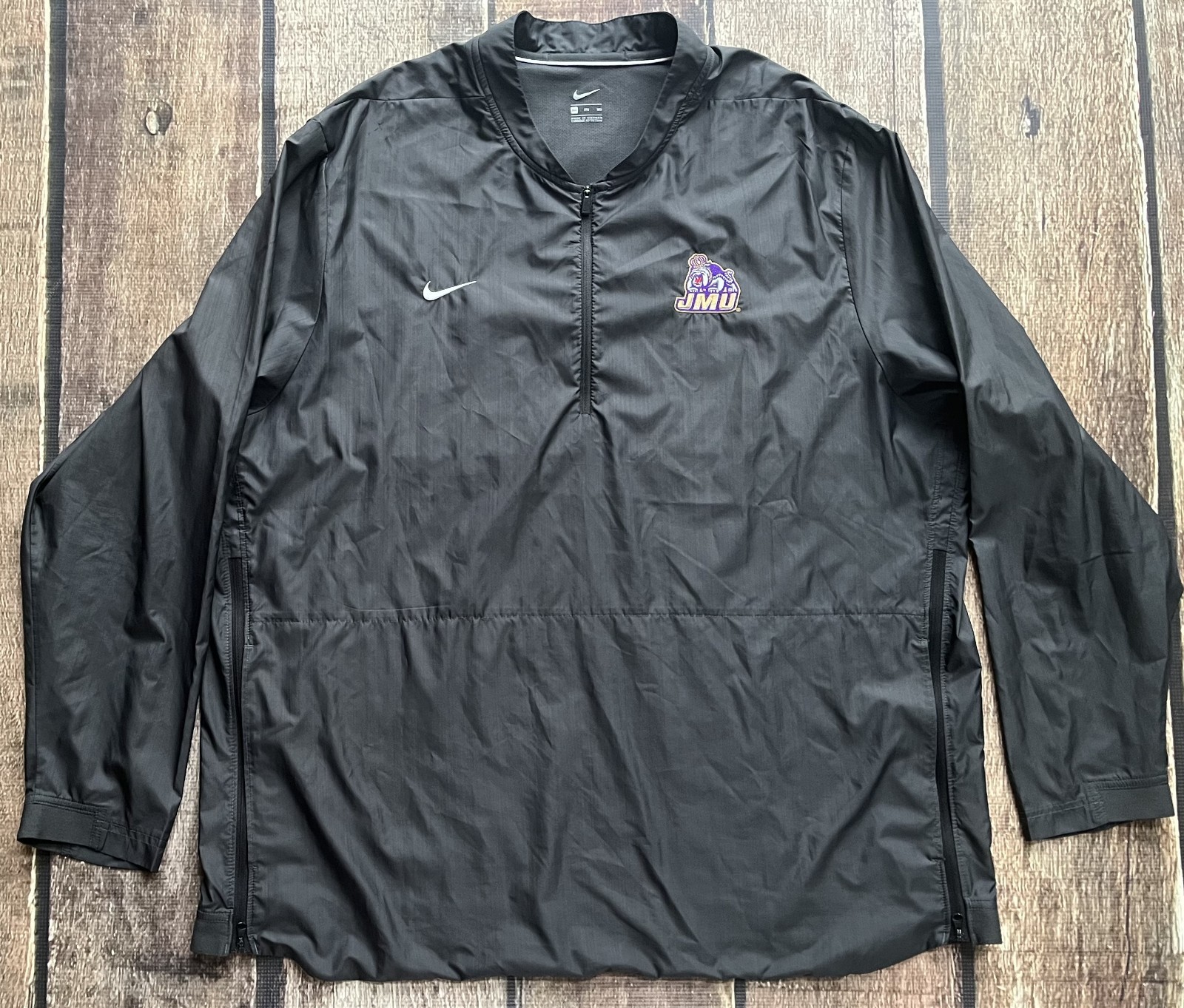NIKE JMU JAMES MADISON DUKES WARMUP JACKET GRAY MENS SIZE