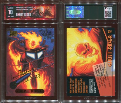 1994 MARVEL MASTERPIECES GOLD FOIL SIGN. SERIES GHOST RIDER #42 LGS GEM MINT 10