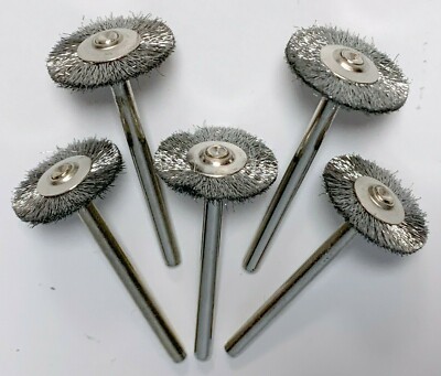 5 PIECE LOT OF NEW #428 DREMEL 3/4'' CARBON STEEL WIRE BRUSHES 1/8'' SHANK BRUSH