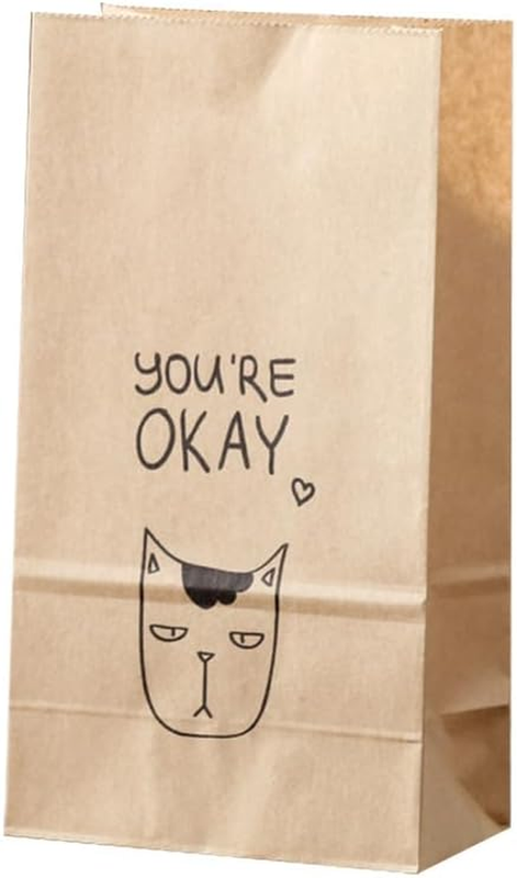 Pack of 20 Cartoon Gift Bags - Environmentally Friendly Disposable Kraft Paper B