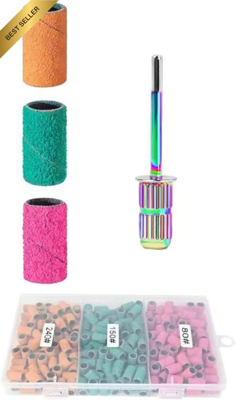 210 Pcs Nail Tech Supplies, High Precision Sanding Bands for Nail Drill, Profess