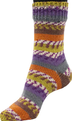 Sockenwolle KARTOPU COSY SOX PRINTS 150 g / 75% Wolle 25 % Polyamid / 6 - fädig
