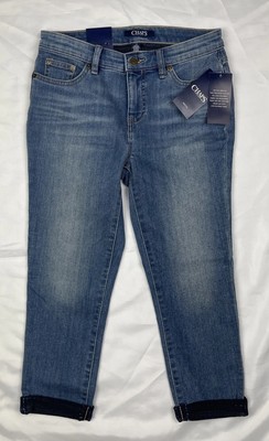 $59 Chaps Women s Madden Petite Capri Denim Jeans Blue Size 4p