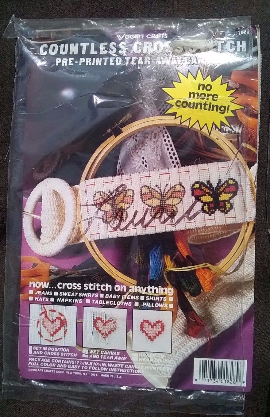 Waste Canvas CROSS STITCH No Count VOGART Craft Baby Clown Horse Butterflies