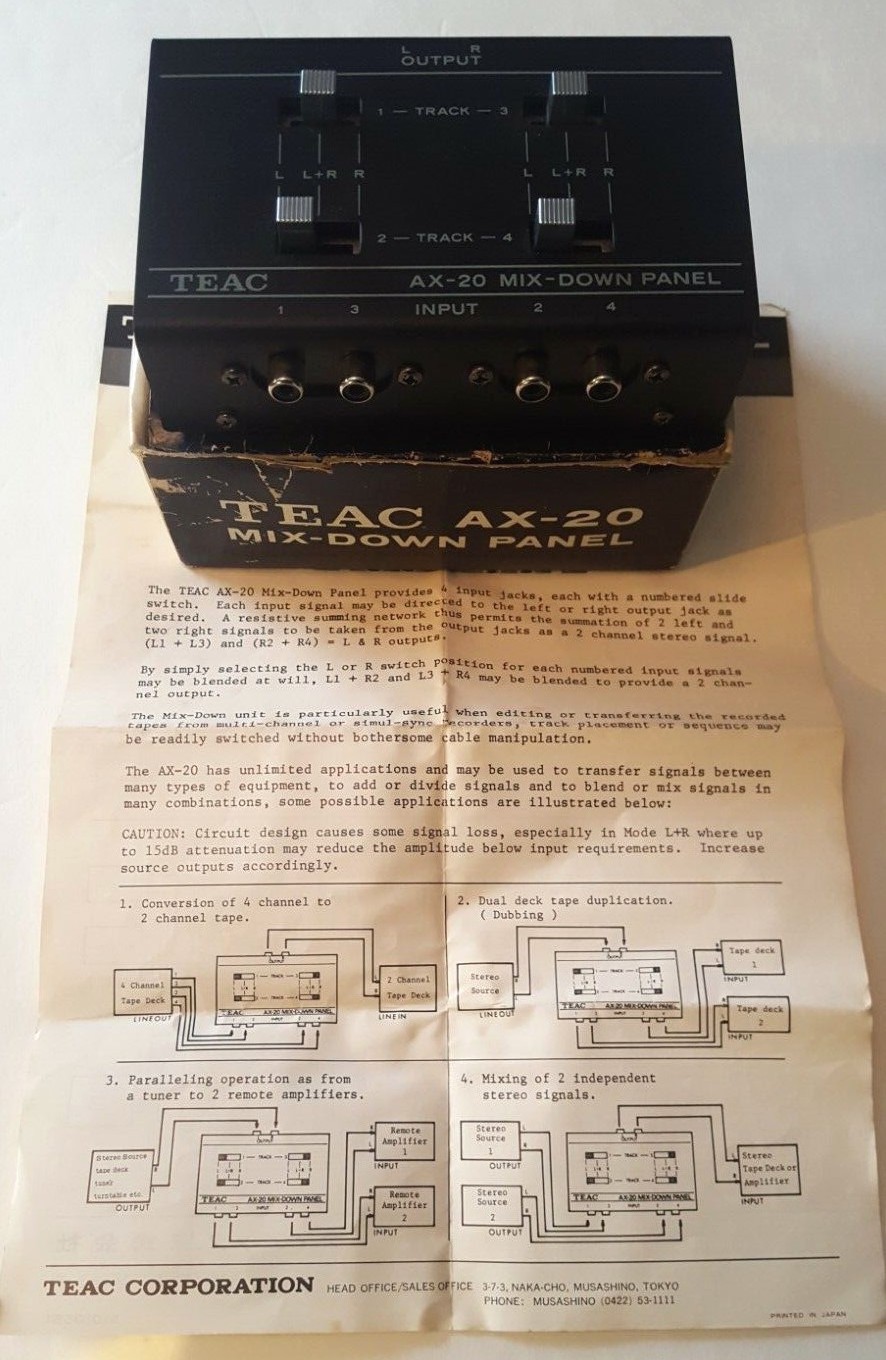 TEAC AX-20 Mix-Down Panel