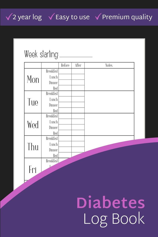 Diabetes Log Book: 2-Year Blood Sugar Level Recording Book, Simple