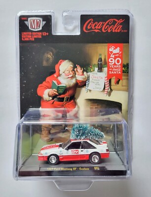 M2 Machines 90 Years of Coca-Cola Santa   1987 Ford Mustang GT - SK-04 (21-39)