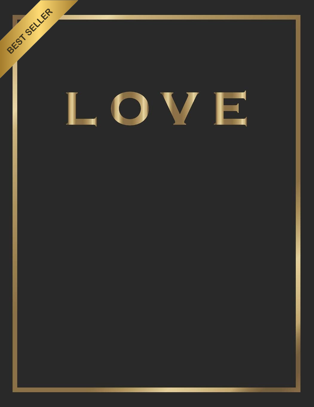 Love Gold Black Decorative Book Coffee Table Shelf Home Staging Decor