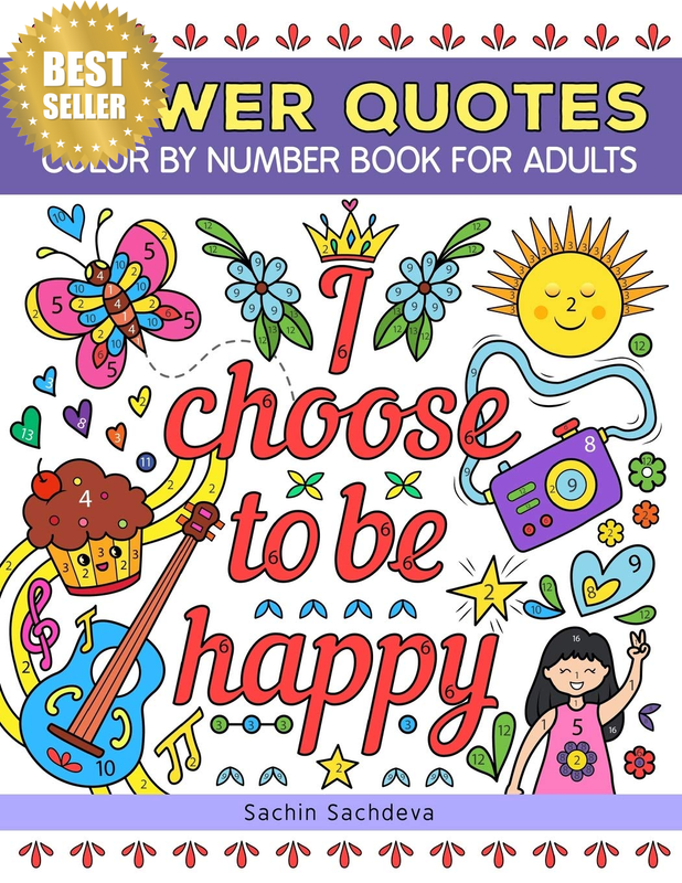 Power Quotes: Color by Number Book for Adults Relaxation, Stress Relief, Positiv