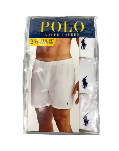 

НОВИНКА Мужские 3 пары белых классических хлопковых боксеров Polo Ralph Lauren размера, Белый