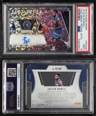 2019-20 Panini Prizm Fast Break Jaylen Nowell #FR-JNW PSA 9 MINT Rookie Auto RC