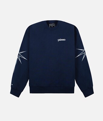 PAPER PLANES    NAVY WATCH ME SHINE CREWNECK  SIZE LARGE