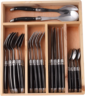 Set. Black Color Handle Wooden