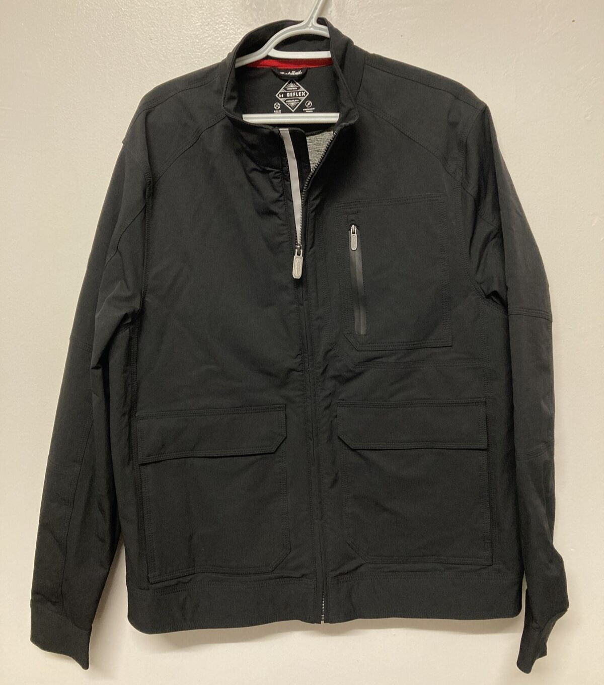 Flag & Anthem Full Zip Up Jacket Coat Black Medium Mid-Weigh