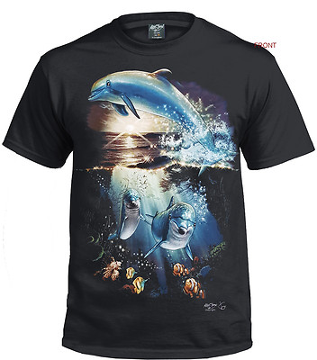 トップス Labyrins Two Dolphins Tshirt Charcoal Labyrins Two Dolphin Tshirt Navy | Shury