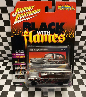 *MINT* Limited Edition Johnny Lightning 1957 Black/Silver Chevy Ambulance 1/64