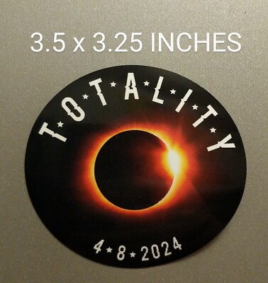 3.5'' Solar Eclipse 2024 Decal Vinyl Sticker Totality Moon Sun Event Eye to Space