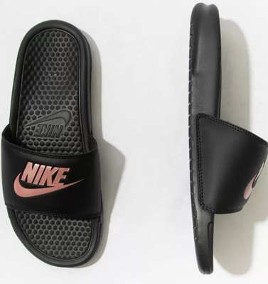 Women's Nike Benassi JDI Black/Rose Gold 343881-007 | Size 12