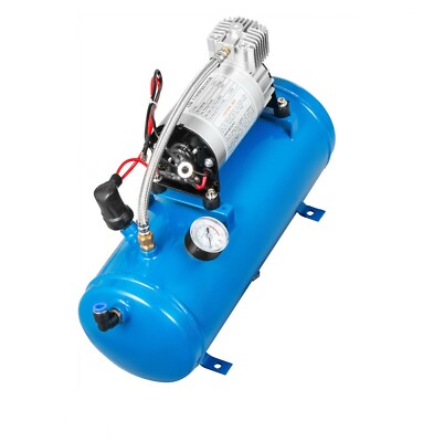 4 Trumpet Air Horn 120PSI Air Compressor 9ft Hose 12V 150dB Train Kit Truck Boat