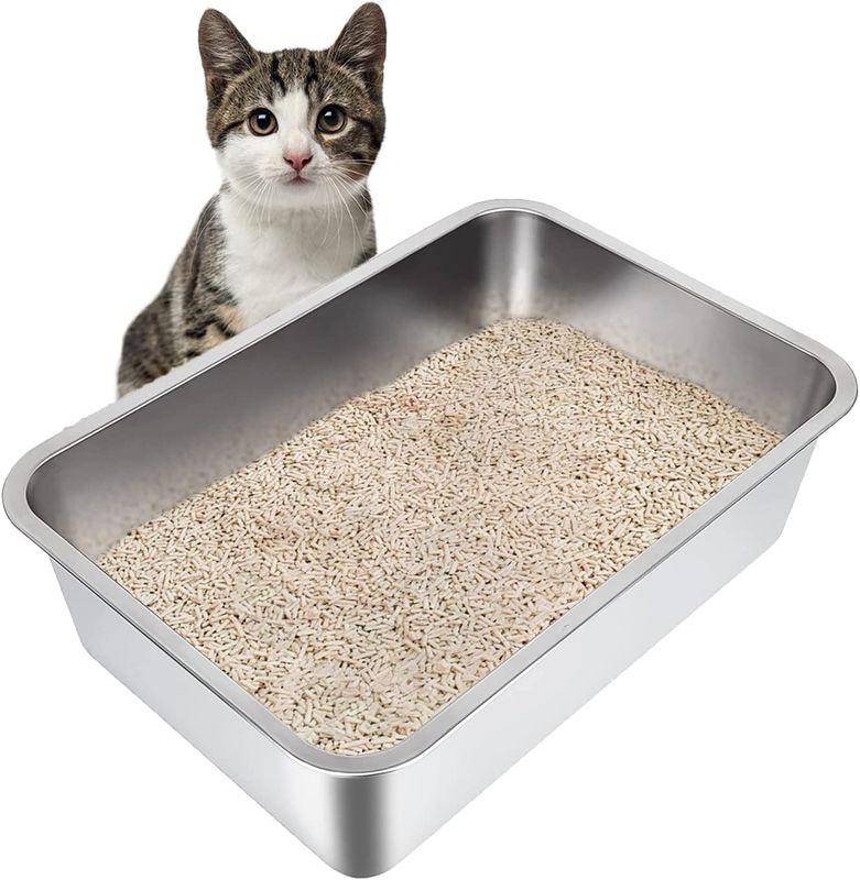 ,large Metal Litter Box For Small Large Cats Kitty