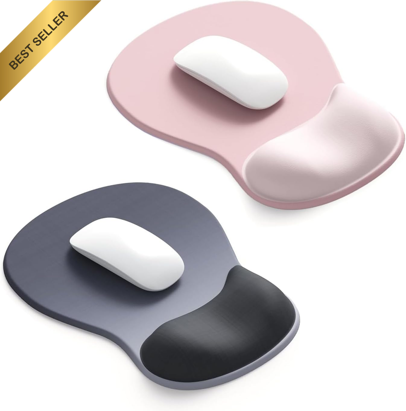 2Pack Ergocomfort Mouse Pad with Gel Wrist Rest, Ergonomic Office Mousepad with