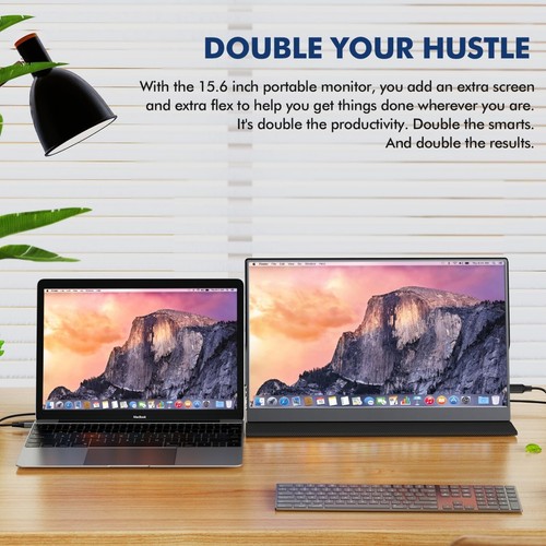 Used | 15.6" FHD Portable Monitor IPS Screen Display HDMI USB-C Travel Monitor
