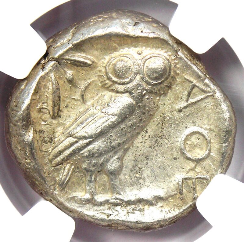 Ancient Athens Greece Athena Owl Ar Tetradrachm Coin 440 Bc - Certified Ngc Xf