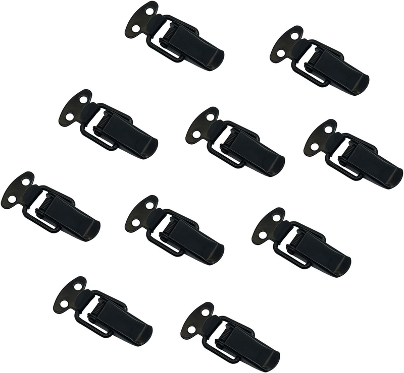 10Pcs Black Spring Hasp, Metal Spring Loaded Toggle Latch, Latch Catches Hasps C