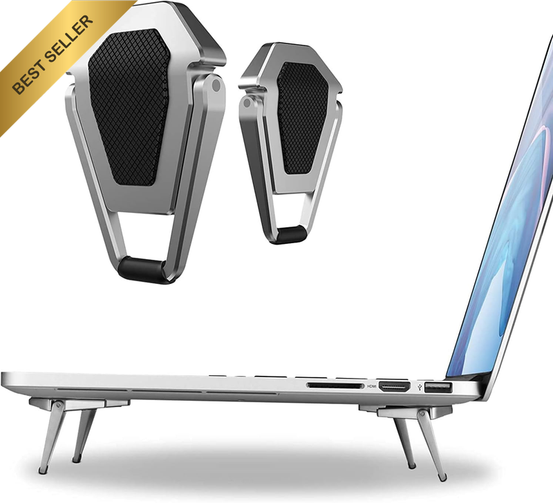 Portable Invisible Laptop Stand-2Pcs, Mini Aluminum Cooling Pad,Computer Keyboar