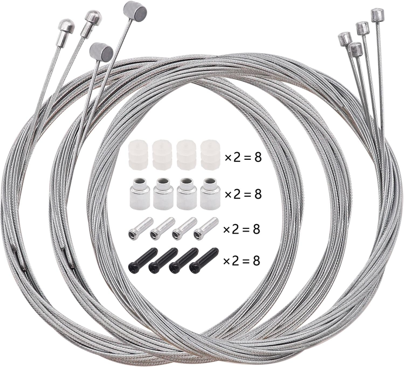 40Pcs Bicycle Brake Cables Universal Brake & Shift Cables Kit with 8 O-Rings