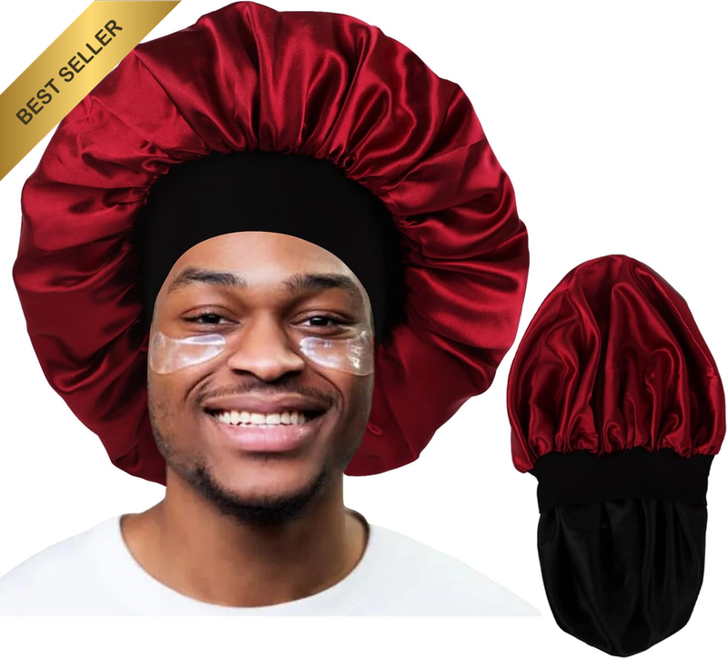Bonnet for Men,Silk Bonnet for Sleeping,Double Layer Satin Bonnets for Women Cur
