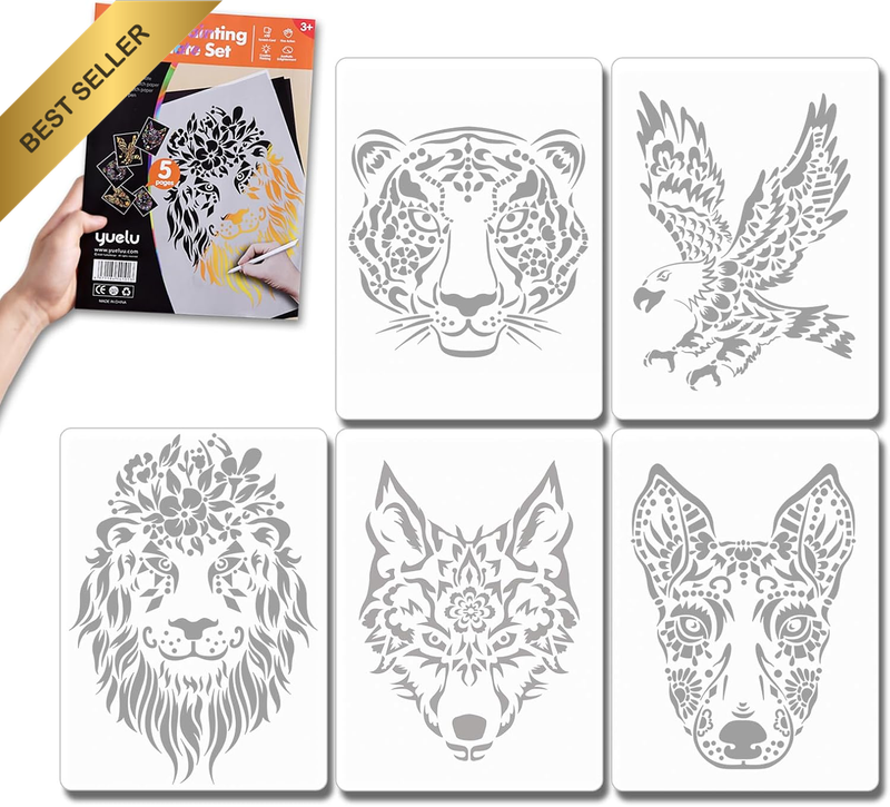 11PCS Scratch Art Scratch,Templates for Crafts, Rainbow Painting Sketch Paper,Sc