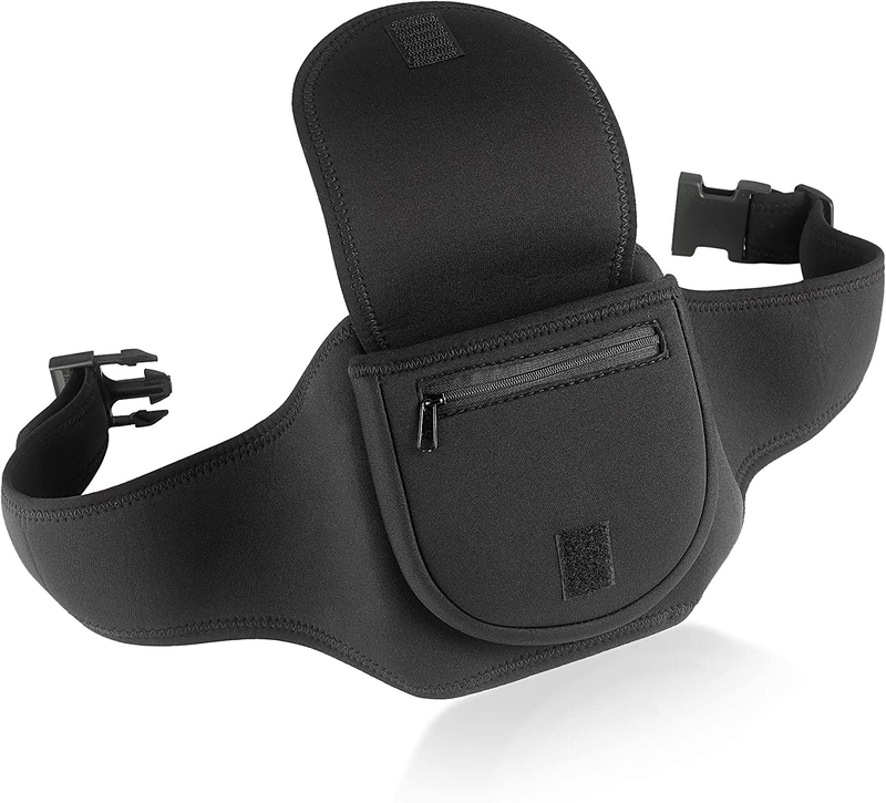 Deluxe Portable CD Player Holder Case with Belt - Black - for Exercise, Yoga, Hi