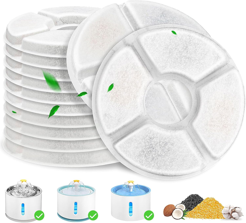 Cat Water Fountain Filter, 12 Pcs Replacement Cat Fountain Filters Dia Is 5", 3-