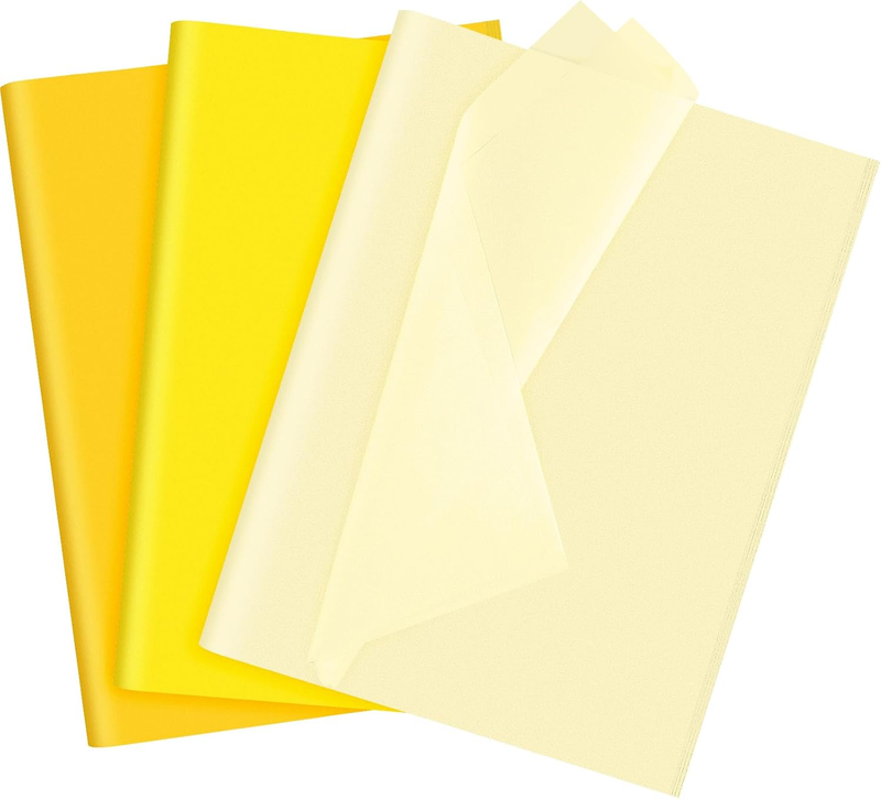 Assorted Yellow Tissue Paper Set 60 Sheets Gift Wrap Paper Art Paper Crafts 3 Ye