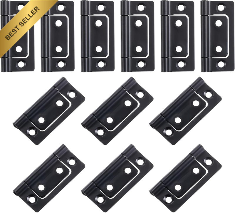 12Pcs 2X1 Inch Door Hinges Non-Mortise No Noise Bifold Door Hinges Plating for C