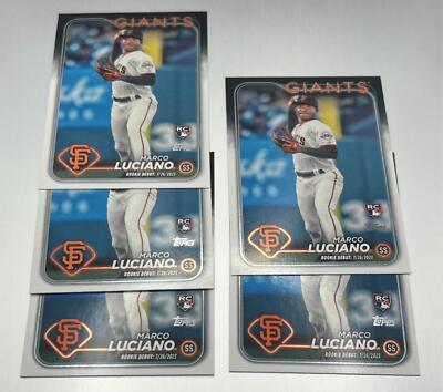 2024 Topps UPDATE MARCO LUCIANO ROOKIE DEBUT LOT OF 5 CARDS GIANTS US217 RC