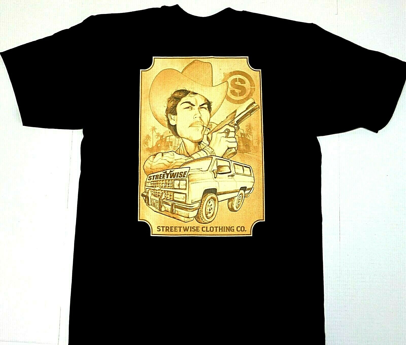 STREETWISE PELEVACAS T-shirt Urban Streetwear Adult Men's 2sided Tee Black New