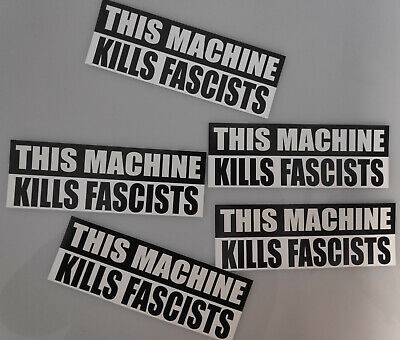Sticker Motiv This machine kills fascists - Woody Guthrie, 15 x 5 cm - OUTDOOR Aufkleber black