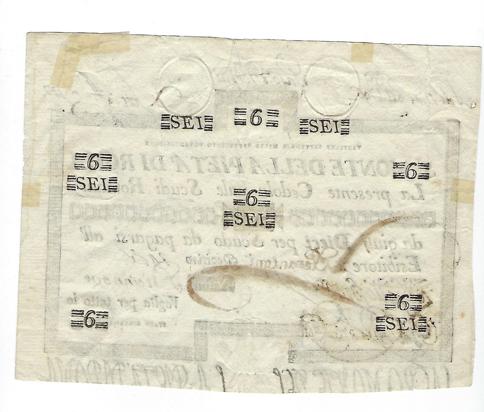 Italy Papal States Rare 6 Scudi 1785 Sacro Monte della Pietà Roma R4 pS304