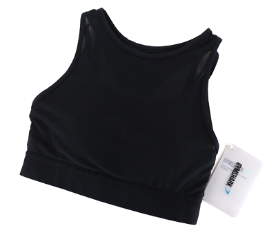 Gymshark Femme Sport Soutien Gorge XS Noir Maille Extensible Superpose de Gym eBay