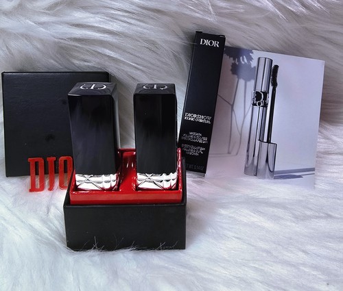 DIOR Gift Set - Rouge Dior Lipstick Duo & Mascara | eBay