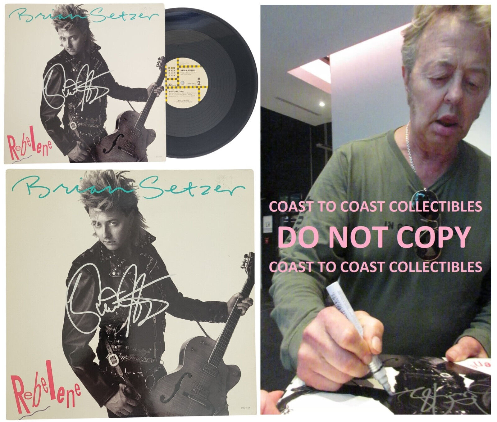 Brian Setzer Signed Rebelene Album Proof COA Autographed Vinyl Record Stray Cats Brian Setzer Signed Rebelene Album Proof COA Autographed Vinyl Record Stray Cats