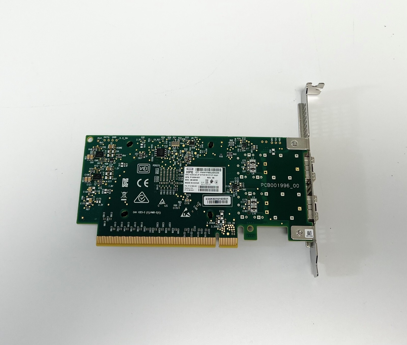HPE P13188-B21 Mellanox MCX512F-ACHT Ethernet 10/25Gb 2-port SFP28 Adapter for HPE HPE Mellanox MCX512F-ACHT P13188-B21 Ethernet 10⁄25Gb 2-port SFP28